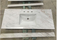 백색 Carrara 대리석 돌 싱크대는 닦고/다른 끝 표면